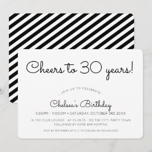 Invitation CHEERS jusqu'à 30 ans moderne minimaliste soirée n