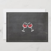 Invitation Cheers Red Wine Anniversaire Boire Chalk Invitatio (Dos)