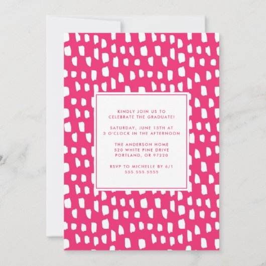 Invitation Cheers roses chauds à la Grad Photo Grad (Dos)