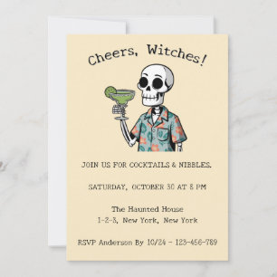 Invitation Cheers sorcières Halloween Squelette