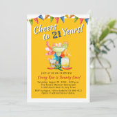 Invitation Cheers to 21 Years Modern 21st Birthday  Fiesta (Debout devant)