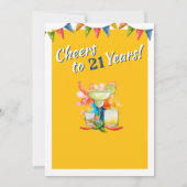 Invitation Cheers to 21 Years Modern 21st Birthday  Fiesta (Dos)