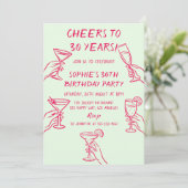 Invitation Cheers to 30 Years Green Cocktail 30th Birthday (Debout devant)