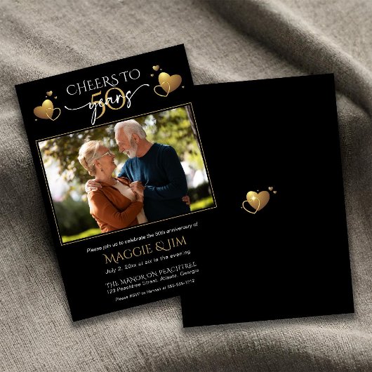 Invitation Cheers to 50 Years Photo Wedding Anniversary 
