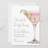 Invitation Cheers To  Forty 40th Birthday Party (Devant)