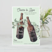 Invitation Cheers to Love Greenery Beer Bridal Shower (Debout devant)