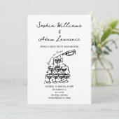 Invitation Cheers to love Hand Drawn Wedding (Debout devant)
