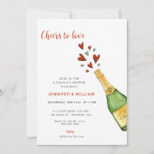 Invitation Cheers to Love Red Hearts Couple's Shower (Devant)