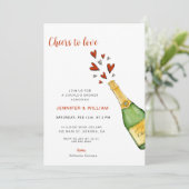 Invitation Cheers to Love Red Hearts Couple's Shower (Debout devant)