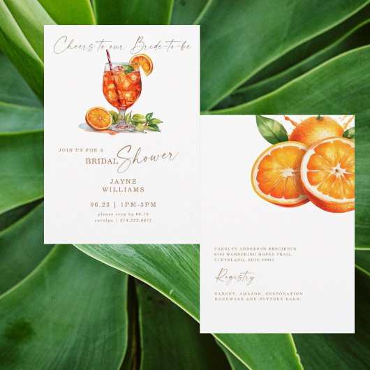 Invitation Cheers to Our Bride-to-be Aperol Spritz Bridal 