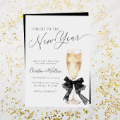 Invitation Cheers to the New Year Elegant Champagne New Year