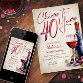 Invitation Cheers Wine 40e anniversaire