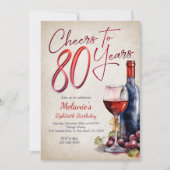 Invitation Cheers Wine 80e anniversaire (Devant)