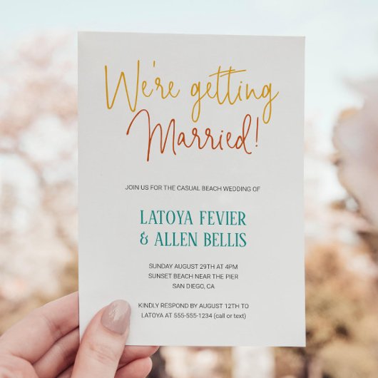 Invitation Cheery We's Marié Décontracté Beach Wedding