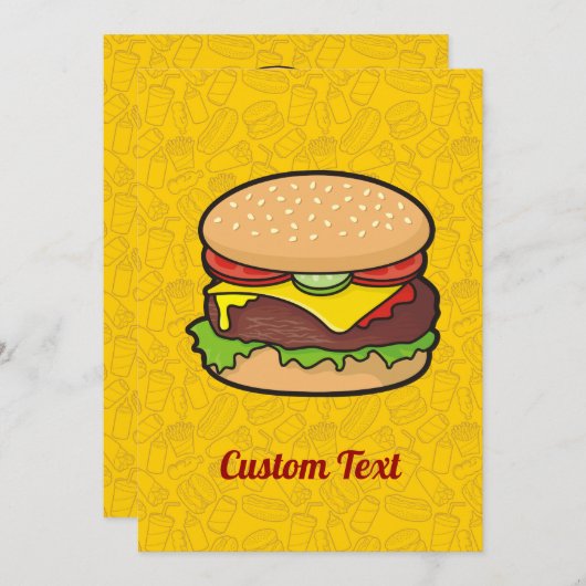Invitation Cheeseburger (Devant / Derrière)