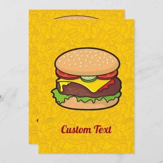 Invitation Cheeseburger (Devant / Derrière)