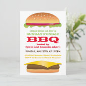 Invitation Cheeseburger de BBQ de dimanche Funday (Debout devant)