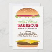Invitation Cheeseburger du barbecue du dimanche du vendredi (Devant)