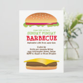 Invitation Cheeseburger du barbecue du dimanche du vendredi (Debout devant)