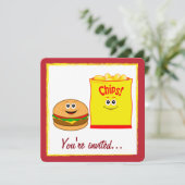 Invitation Cheeseburger et pommes chips (Debout devant)