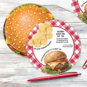 Invitation Cheeseburger grillé au BBQ de jardin