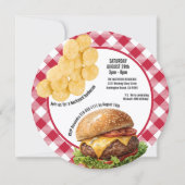 Invitation Cheeseburger grillé au BBQ de jardin (Dos)