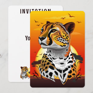 Invitation Cheetah African Feline Wild Animal