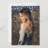 Invitation Cheetah d'or noir moderne Leopard Sweet 16 Photo (Dos)