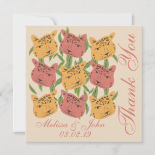 Invitation Cheetah Fête de Mariage Plantes de la Jungle