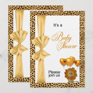 Invitation Cheetah Imprimer Baby shower neutre pour les femme