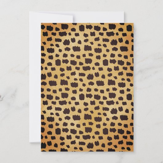 Invitation Cheetah Imprimer Foliage Wild One Safari 1er anniv (Dos)