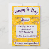 Invitation Cheetah Joyeux anniversaire (Devant)