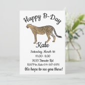 Invitation Cheetah Joyeux anniversaire (Debout devant)