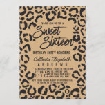 Invitation Cheetah Leopard Sweet 16<br><div class="desc">Cette Sweet sixteen photo moderne et branchée sur le thème du safari est idéale pour une adolescente branchée et élégante. Il présente un cadre de poster de animal de cheetah léopard noir dessiné à la main sur un arrière - plan simple en couleur or avec une typographie de coup de...</div>