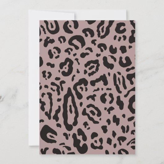 Invitation Cheetah noir et blanc Leopard Chic Mariage Invit (Dos)