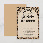 Invitation Cheetah Print Custom Kids Birthday Invite Party  (Devant / Derrière)