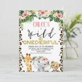 Invitation Cheetah Print Floral Onederday (Debout devant)