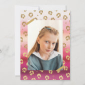 Invitation Cheetah rose et or Empreinte de léopard 8e anniver (Dos)