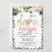 Invitation Cheetah rose Imprimer Quatre jamais Wild 4e annive (Devant)