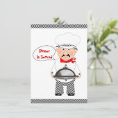 Invitation Chef Amusant pour Soirée de Dîner Informelle (Debout devant)