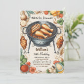 Invitation Chef Bbq Sushi japonais Hibachi 30e anniversaire (Debout devant)