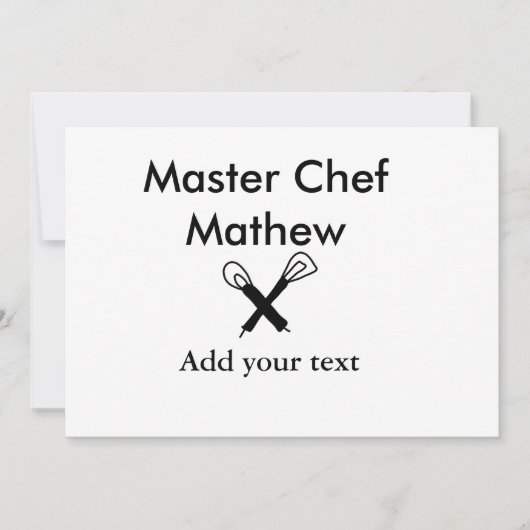 Invitation Chef cuisinier cuisinier cuisinier ajouter nom de (Devant)