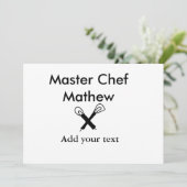 Invitation Chef cuisinier cuisinier cuisinier ajouter nom de (Debout devant)