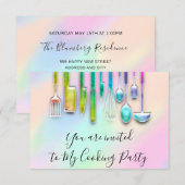 Invitation Chef de cuisine de fête de cuisine de restaurant h (Devant / Derrière)