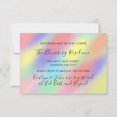 Invitation Chef de cuisine de fête de cuisine Pastels hologra (Dos)