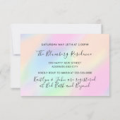 Invitation Chef de cuisine de fête holographique de restauran (Dos)