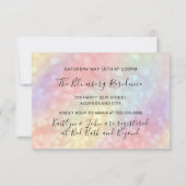 Invitation Chef de fête de cuisine holographique dorée (Dos)