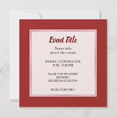 Invitation Chef femme (Dos)