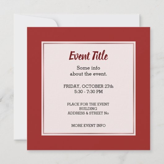 Invitation Chef femme (Dos)