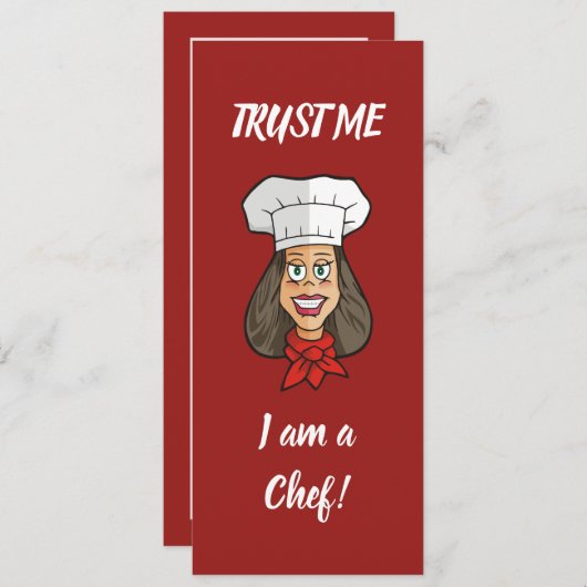 Invitation Chef femme (Devant / Derrière)